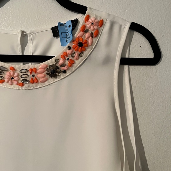 TOPSHOP WHITE SWING TANK TOP BLOUSE - Picture 4 of 6